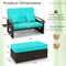 Outdoor Wicker Daybed with Folding Panels and Storage Ottoman